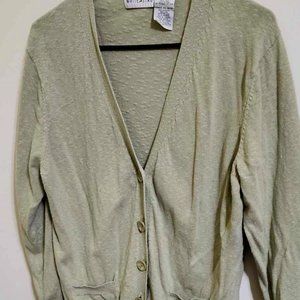 White Stag sage green lightweight cardigan sweater